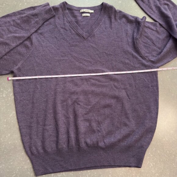 Peter Millar Purple Merino Wool V-Neck Sweater – Size Large - Picture 6 of 10